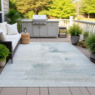 Piper Looms Chantille Abstract ACN2044 Sky Machine Washable Area Rug Outdoor Lifestyle Image Feature