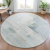 Piper Looms Chantille Abstract ACN2044 Sky Machine Washable Area Rug Round Lifestyle Image Feature