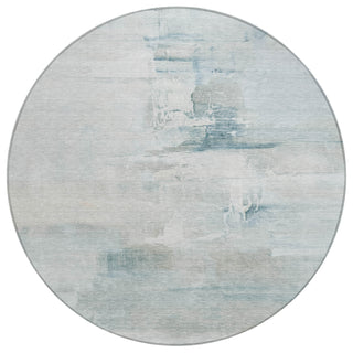 Piper Looms Chantille Abstract ACN2044 Sky Machine Washable Area Rug Round Main Image