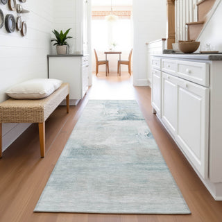 Piper Looms Chantille Abstract ACN2044 Sky Machine Washable Area Rug Runner Lifestyle Image Feature