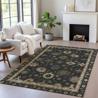 Piper Looms Chantille Global ACN2045 Black Machine Washable Area Rug Lifestyle Image Feature