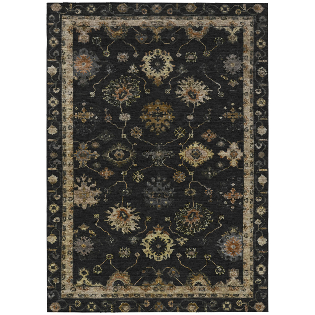 Piper Looms Chantille Global ACN2045 Black Machine Washable Area Rug main image