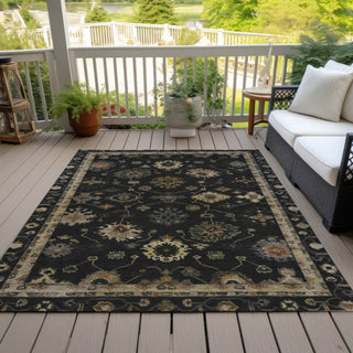 Piper Looms Chantille Global ACN2045 Black Machine Washable Area Rug Outdoor Lifestyle Image Feature