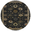 Piper Looms Chantille Global ACN2045 Black Machine Washable Area Rug Round Main Image