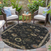 Piper Looms Chantille Global ACN2045 Black Machine Washable Area Rug Round Outdoor Lifestyle Image Feature