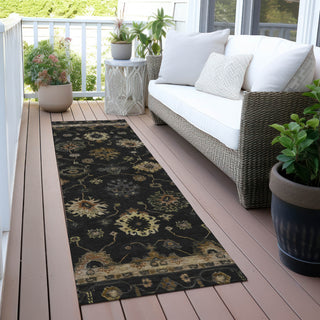 Piper Looms Chantille Global ACN2045 Black Machine Washable Area Rug Runner Outdoor Lifestyle Image Feature