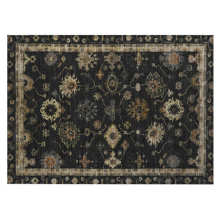 Piper Looms Chantille Global ACN2045 Black Machine Washable Area Rug Scatter Main Image