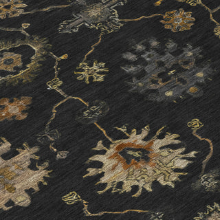 Piper Looms Chantille Global ACN2045 Black Machine Washable Area Rug Swatch Image