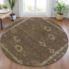Piper Looms Chantille Global ACN2045 Chocolate Machine Washable Area Rug Round Lifestyle Image Feature