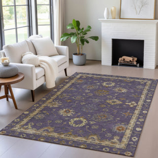 Piper Looms Chantille Global ACN2045 Eggplant Machine Washable Area Rug Lifestyle Image Feature