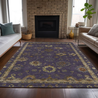 Piper Looms Chantille Global ACN2045 Eggplant Machine Washable Area Rug Lifestyle Image Feature