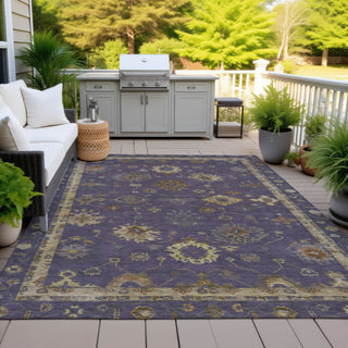 Piper Looms Chantille Global ACN2045 Eggplant Machine Washable Area Rug Outdoor Lifestyle Image Feature