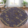 Piper Looms Chantille Global ACN2045 Eggplant Machine Washable Area Rug Round Lifestyle Image Feature