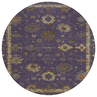Piper Looms Chantille Global ACN2045 Eggplant Machine Washable Area Rug Round Main Image