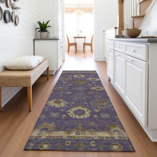 Piper Looms Chantille Global ACN2045 Eggplant Machine Washable Area Rug Runner Lifestyle Image Feature