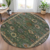 Piper Looms Chantille Global ACN2045 Fern Machine Washable Area Rug Round Lifestyle Image Feature