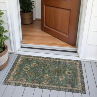 Piper Looms Chantille Global ACN2045 Fern Machine Washable Area Rug Scatter Outdoor Lifestyle Image Feature