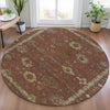 Piper Looms Chantille Global ACN2045 Paprika Machine Washable Area Rug Round Lifestyle Image Feature