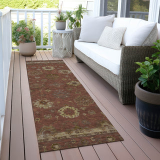 Piper Looms Chantille Global ACN2045 Paprika Machine Washable Area Rug Runner Outdoor Lifestyle Image Feature
