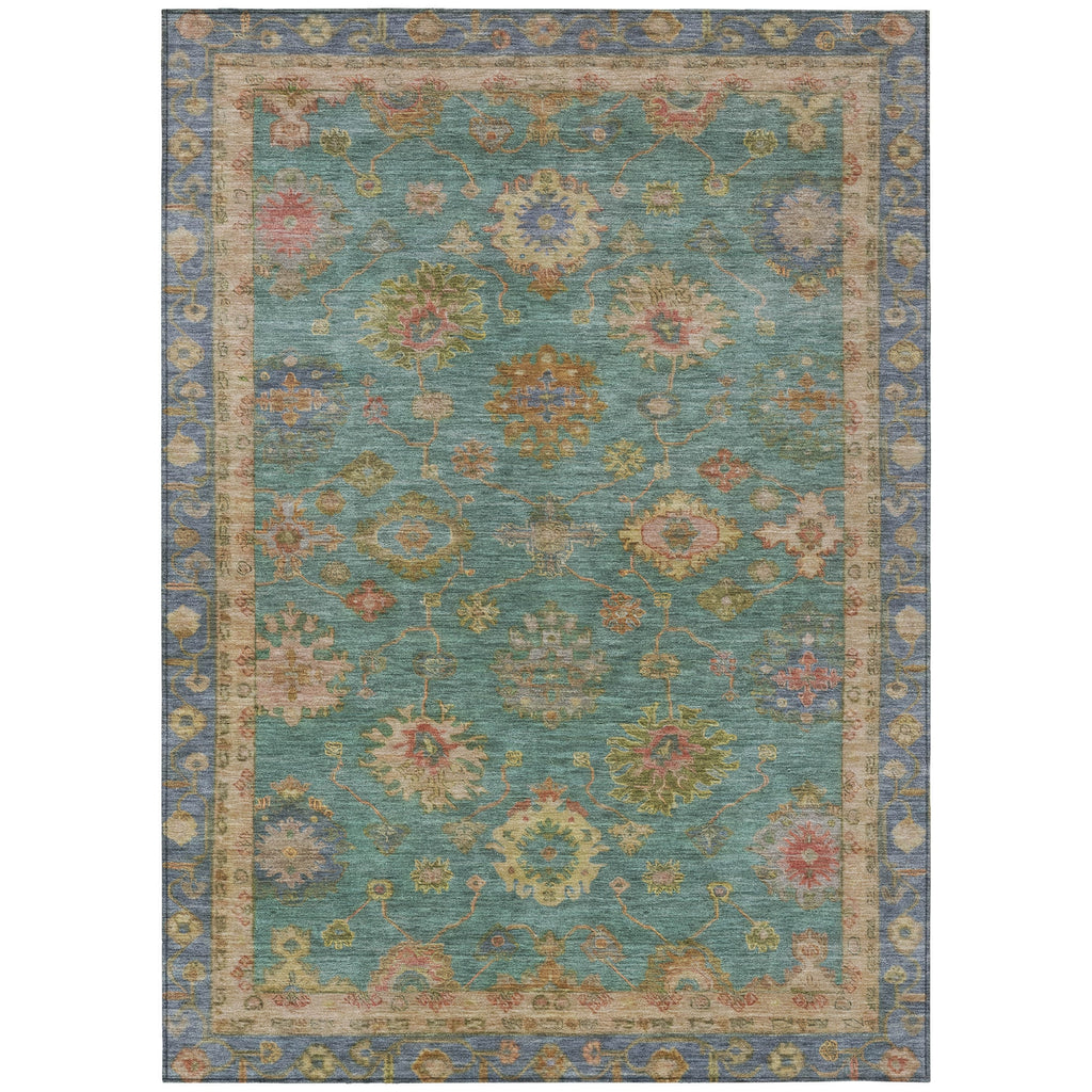 Piper Looms Chantille Global ACN2045 Teal Machine Washable Area Rug main image