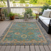 Piper Looms Chantille Global ACN2045 Teal Machine Washable Area Rug Outdoor Lifestyle Image Feature