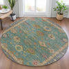 Piper Looms Chantille Global ACN2045 Teal Machine Washable Area Rug Round Lifestyle Image Feature
