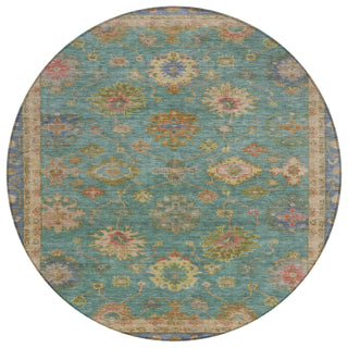 Piper Looms Chantille Global ACN2045 Teal Machine Washable Area Rug Round Main Image