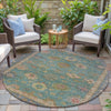 Piper Looms Chantille Global ACN2045 Teal Machine Washable Area Rug Round Outdoor Lifestyle Image Feature
