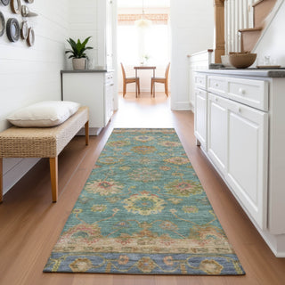 Piper Looms Chantille Global ACN2045 Teal Machine Washable Area Rug Runner Lifestyle Image Feature