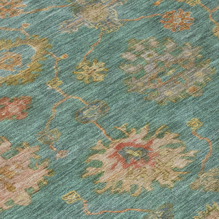 Piper Looms Chantille Global ACN2045 Teal Machine Washable Area Rug Swatch Image