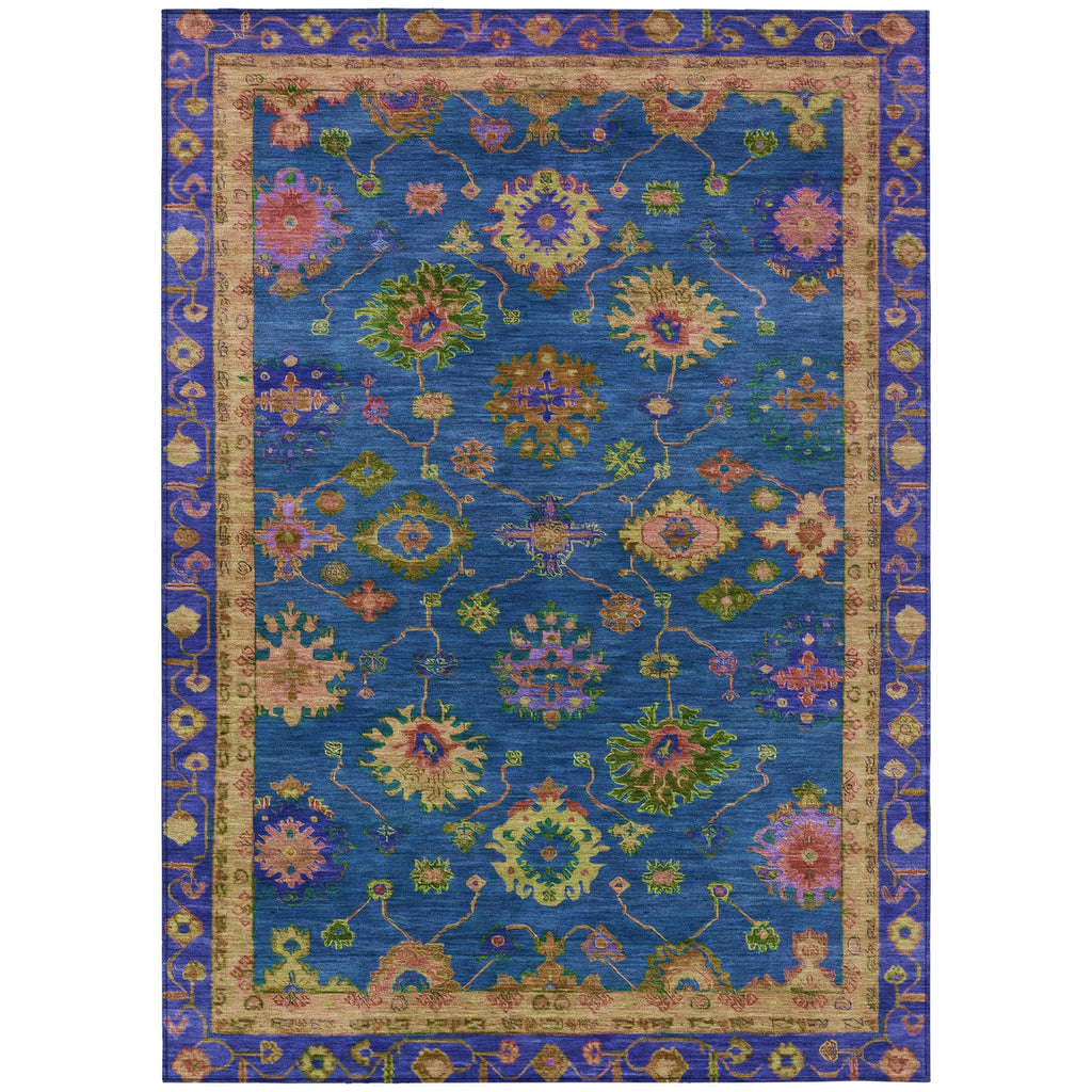 Piper Looms Chantille Global ACN2046 Blue Machine Washable Area Rug main image