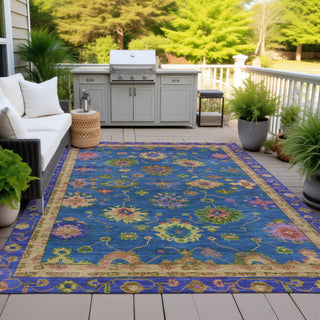Piper Looms Chantille Global ACN2046 Blue Machine Washable Area Rug Outdoor Lifestyle Image Feature