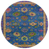Piper Looms Chantille Global ACN2046 Blue Machine Washable Area Rug Round Main Image
