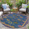 Piper Looms Chantille Global ACN2046 Blue Machine Washable Area Rug Round Outdoor Lifestyle Image Feature