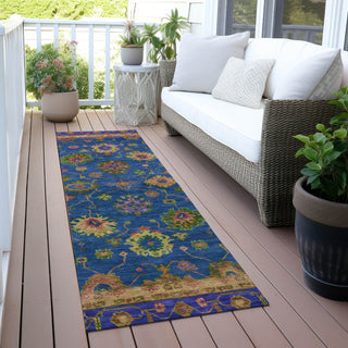 Piper Looms Chantille Global ACN2046 Blue Machine Washable Area Rug Runner Outdoor Lifestyle Image Feature