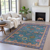 Piper Looms Chantille Global ACN2046 Teal Machine Washable Area Rug Lifestyle Image Feature