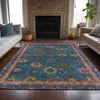 Piper Looms Chantille Global ACN2046 Teal Machine Washable Area Rug Lifestyle Image Feature