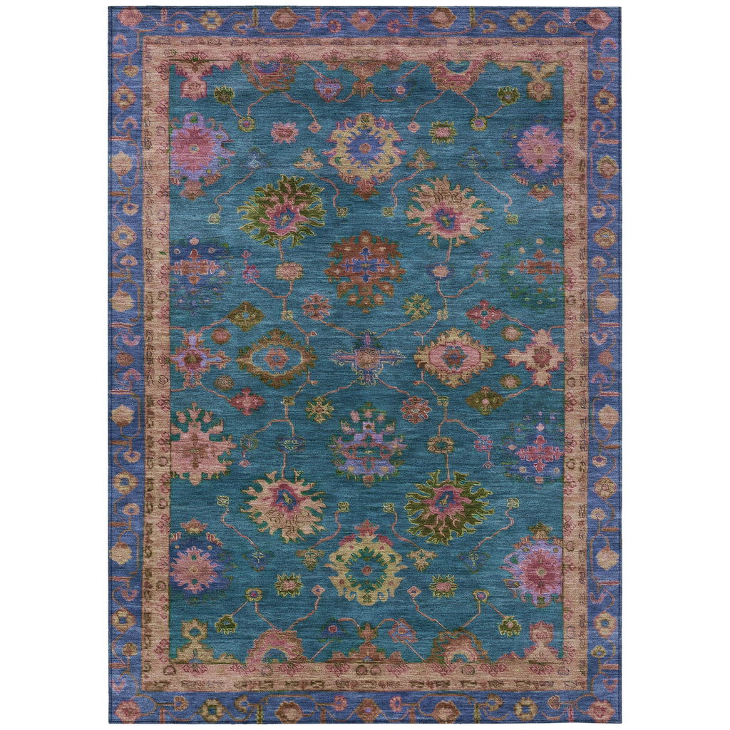 Piper Looms Chantille Global ACN2046 Teal Machine Washable Area Rug main image