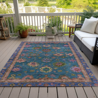 Piper Looms Chantille Global ACN2046 Teal Machine Washable Area Rug Outdoor Lifestyle Image Feature