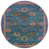 Piper Looms Chantille Global ACN2046 Teal Machine Washable Area Rug Round Main Image