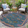 Piper Looms Chantille Global ACN2046 Teal Machine Washable Area Rug Round Outdoor Lifestyle Image Feature