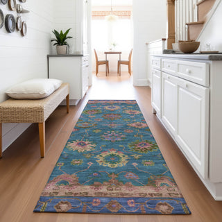 Piper Looms Chantille Global ACN2046 Teal Machine Washable Area Rug Runner Lifestyle Image Feature