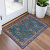 Piper Looms Chantille Global ACN2046 Teal Machine Washable Area Rug Scatter Lifestyle Image Feature