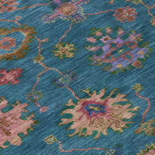 Piper Looms Chantille Global ACN2046 Teal Machine Washable Area Rug Swatch Image
