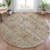 Piper Looms Chantille Global ACN2047 Beige Machine Washable Area Rug Round Lifestyle Image Feature