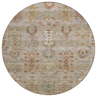 Piper Looms Chantille Global ACN2047 Beige Machine Washable Area Rug Round Main Image