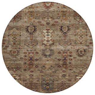 Piper Looms Chantille Global ACN2047 Brown Machine Washable Area Rug Round Main Image