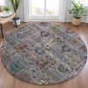 Piper Looms Chantille Global ACN2047 Gray Machine Washable Area Rug Round Lifestyle Image Feature