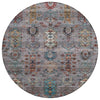Piper Looms Chantille Global ACN2047 Gray Machine Washable Area Rug Round Main Image