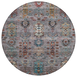 Piper Looms Chantille Global ACN2047 Gray Machine Washable Area Rug Round Main Image